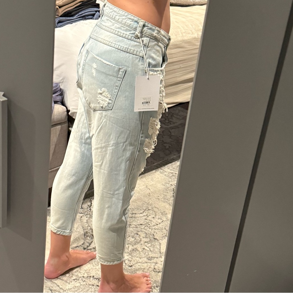 One Teaspoon Blue Ankle Cropped Jeans